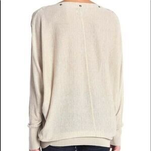 BLVD Los Angeles Boutique Dolman Oversized Knit Sweater Top Snap Boat Neck M